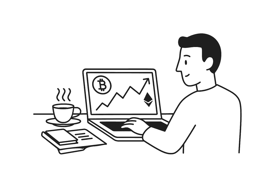 AIが導く仮想通貨投資のイラスト